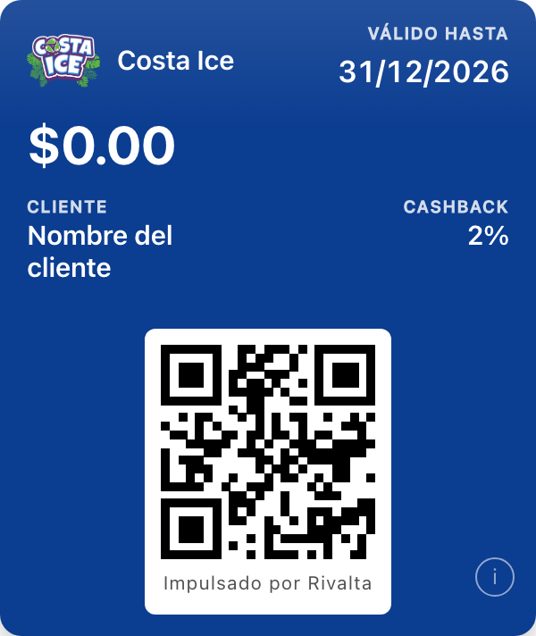 Tarjeta de cashback digital de Costa Ice